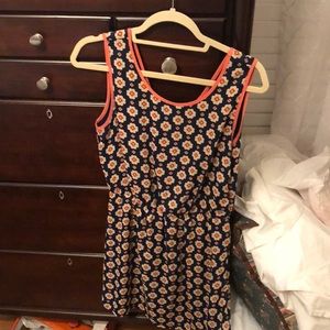 Navy and orange cute dress